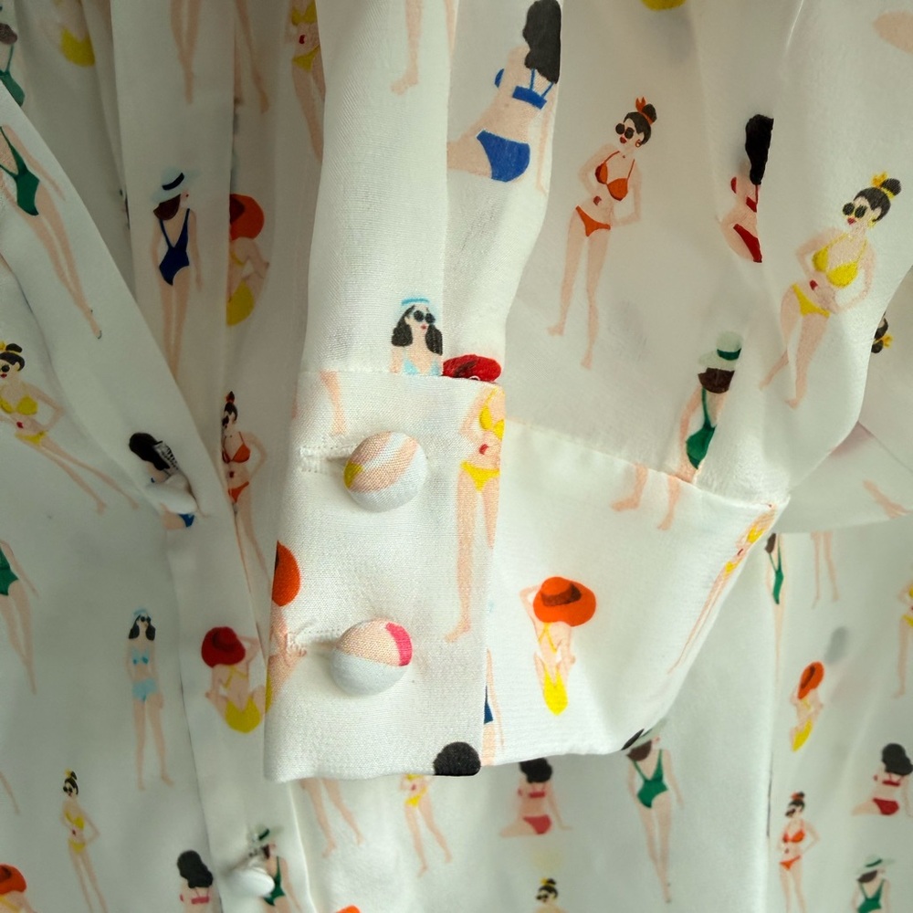 Alice + Olivia Eloise Printed Silk Blouse - Picture 11 of 16